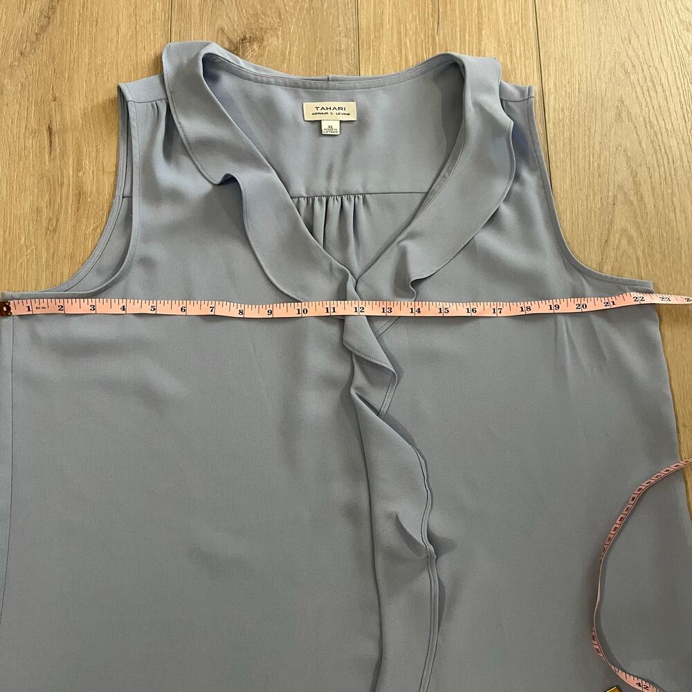 Tahari ASL Women's Baby Blue Sleeveless Blouse Size XL - Picture 6 of 7